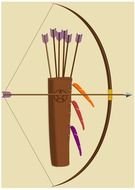 clipart of bow with arrows on a light background