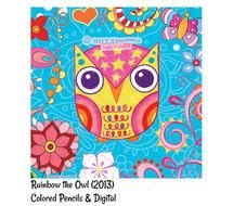 Colorful Owl Art For Pinterest