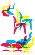 Eames Mid Century Modern Inspired Art Group Show