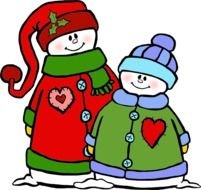 Clipart of two snowmen