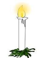 painted white christmas candle