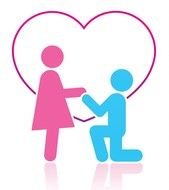 Colorful married couple clipart