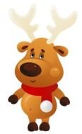 cartoon christmas deer as clipart