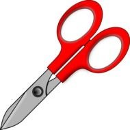 Pair Of Red Scissors At Clkercom Vector Online