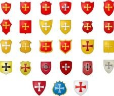 coats of arms of different types on a white background as clipart