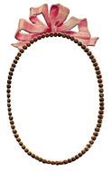 oval bead frame with pink bow