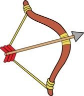 bow with arrow on a white background