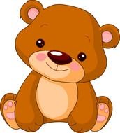 drawn cute brown teddy bear