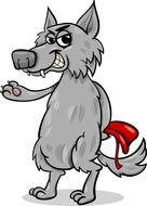angry Wolf Cartoon drawing