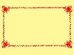 red patterned frame on a yellow background