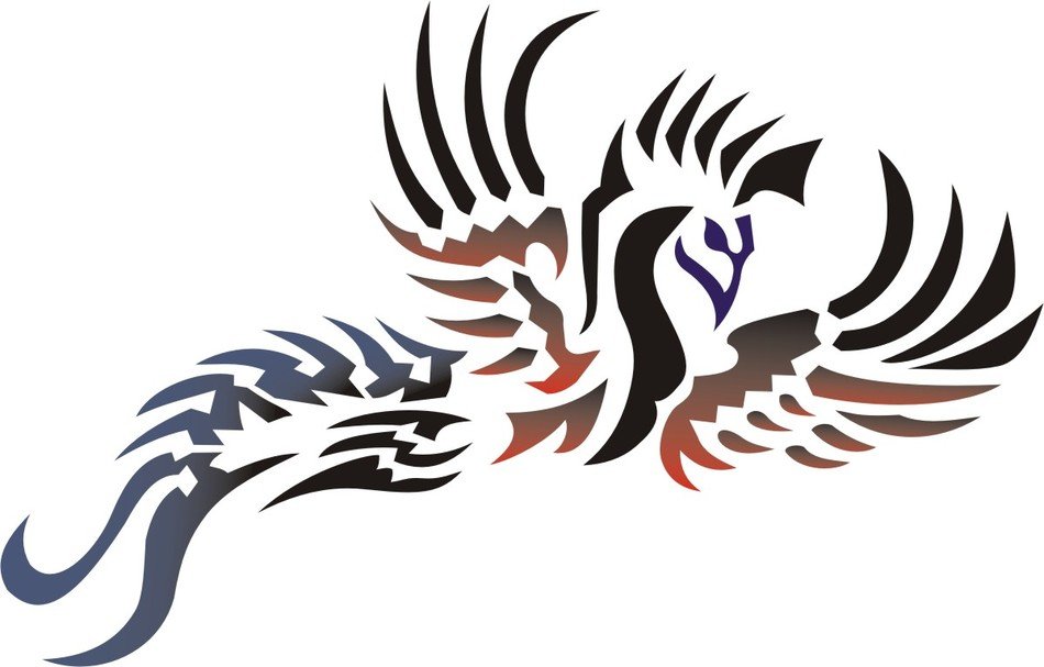 Clip art of the tribal peacock
