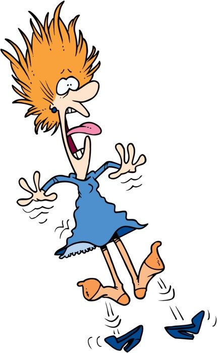 Clipart of frightened woman