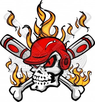 Baseball Bat On Fire Cartoon