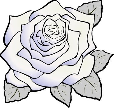 White Rose Gray At Clkercom Vector Online