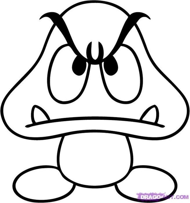 How To Draw A Goomba Step By Video Game Characters Pop Culture