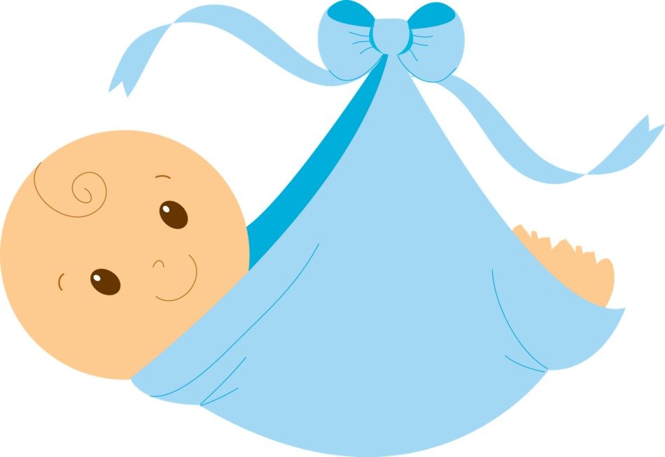 newborn in blue as a picture for clipart