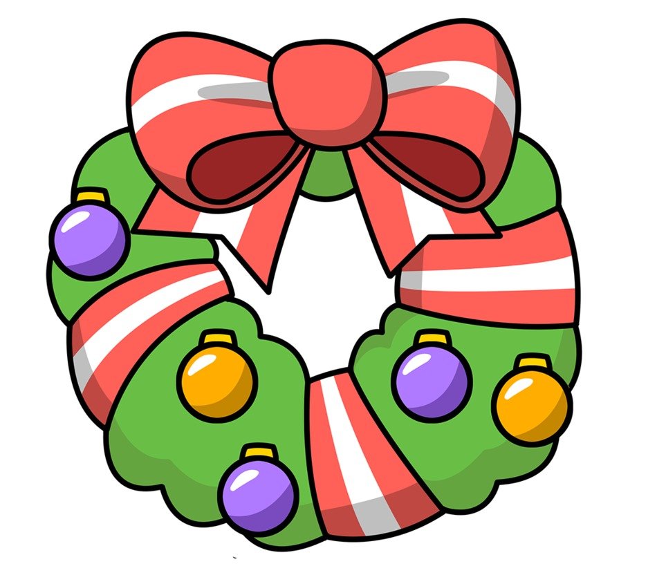 Domain Christmas Wreath drawing