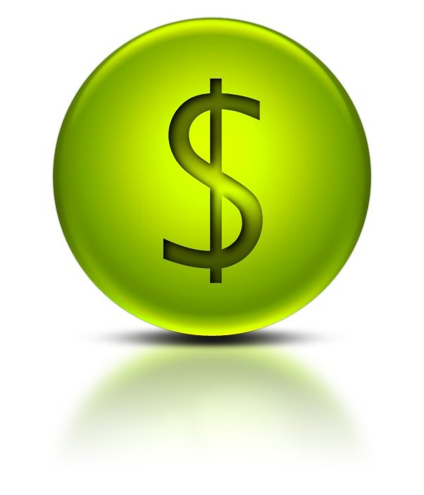 Dollar071858 Green Metallic Orb Icon Alphanumeric Dollar Sign