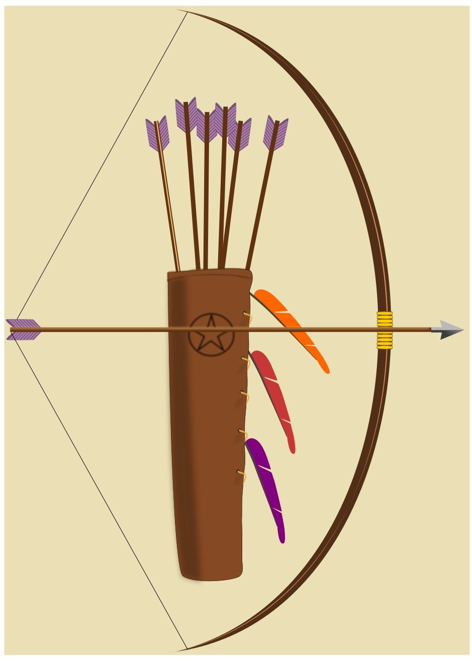 clipart of bow with arrows on a light background