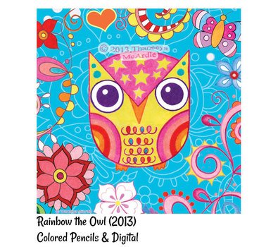 Colorful Owl Art For Pinterest