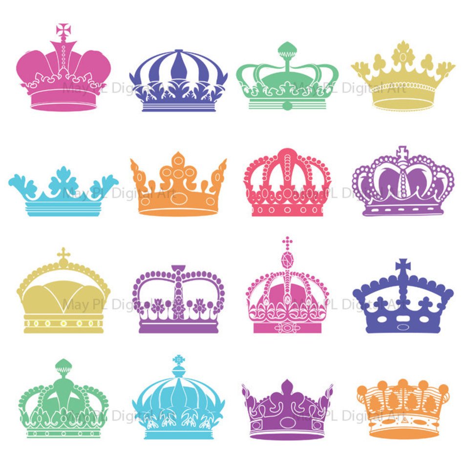 Items Similar To Silhouette Crowns Digital Crown clipart