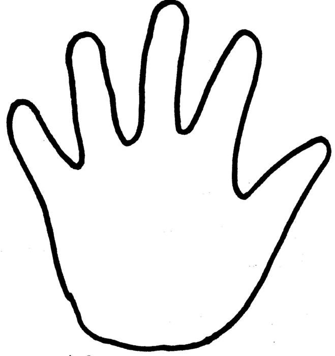 painted white left palm