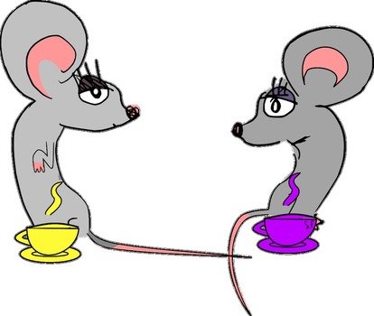 Digital Mouse And Tea Cup drawing