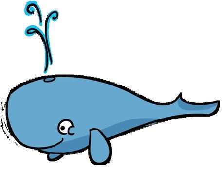 blue whale drawing with fountain backgrounds