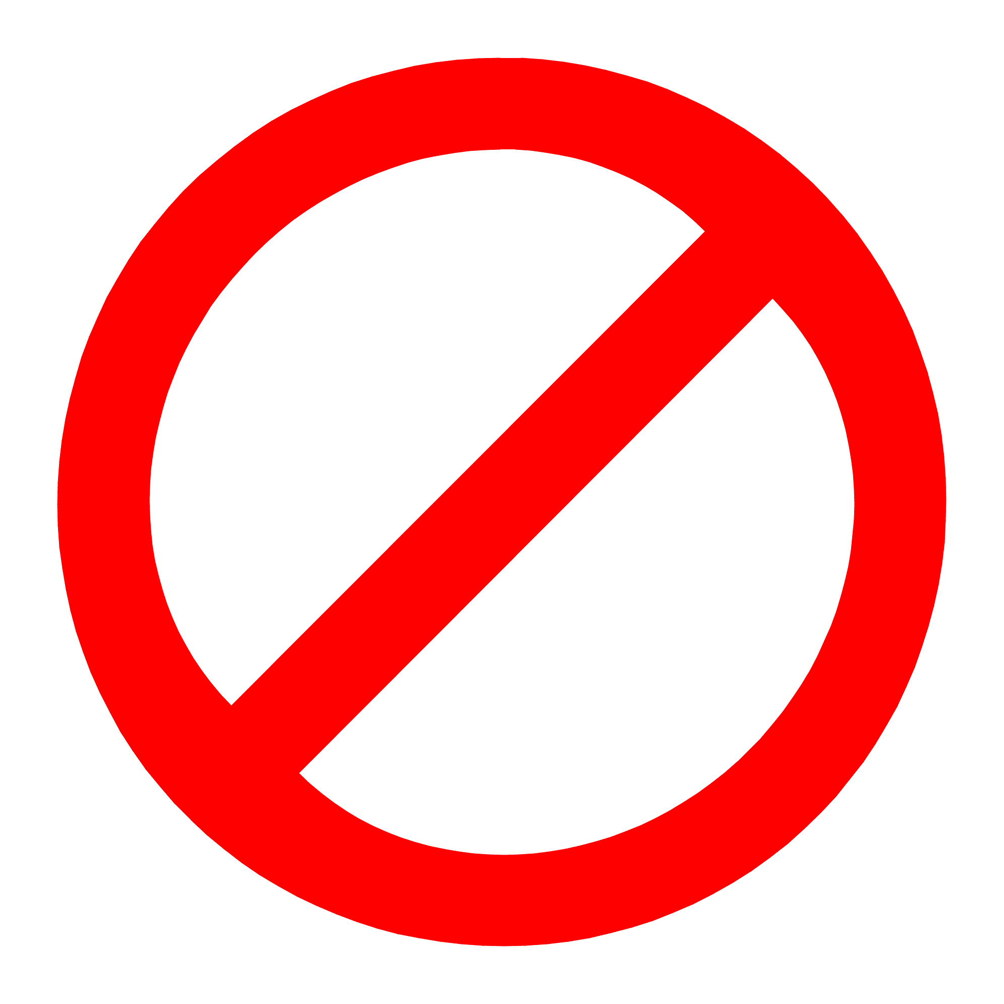 Prohibitory round red sign on a black background free image download