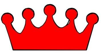 painted red crown on a white background