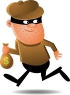 cartoon robber in a mask