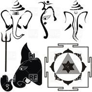 Hindu God Shri Ganesha And His Attributes 23313 Signs Symbols Maps