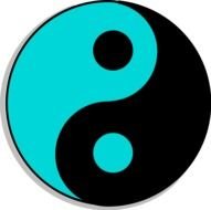 blue black symbol of Yin Yan