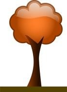 painted tree with brown foliage