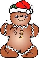 Christmas gingerbread cookie clipart