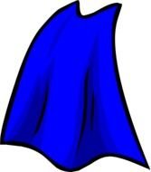 blue cloak on a white background