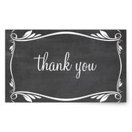 Ivory Flourish Chalkboard Thank You Stickers Zazzle