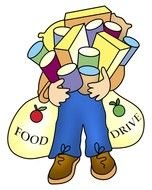 Clip art of the food drive