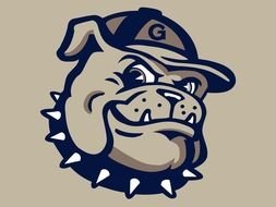 logo of a basketball team with a bulldog