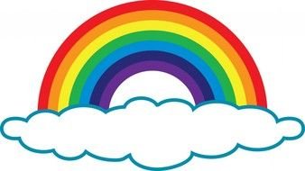 rainbow with bright colors on a cloud