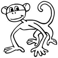 drawn a monkey with a long tail