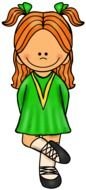 drawing of a girl in a green dress