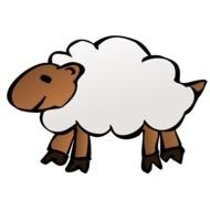 brown and grey cartoon Sheep