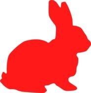 Red Bunny Silhouette At Clkercom Vector Online