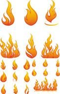 Clipart of Flames icons