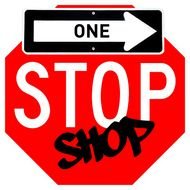 stop sign with inscription
