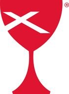red cup, white background