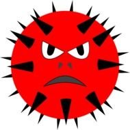 Clipart of Angry Virus
