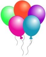 Clip art of the colorful party balloons