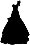 black silhouette of a wedding dress